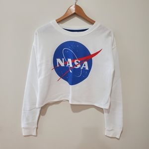 NASA fleece crop sweatshirt small